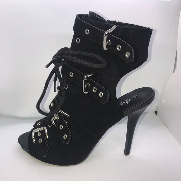 Buckled open back peep toes - Picture 2 of 5